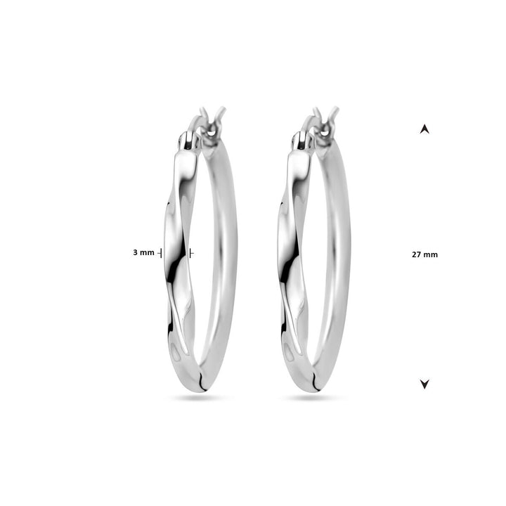 oorringen gedraaid zilver gerhodineerd