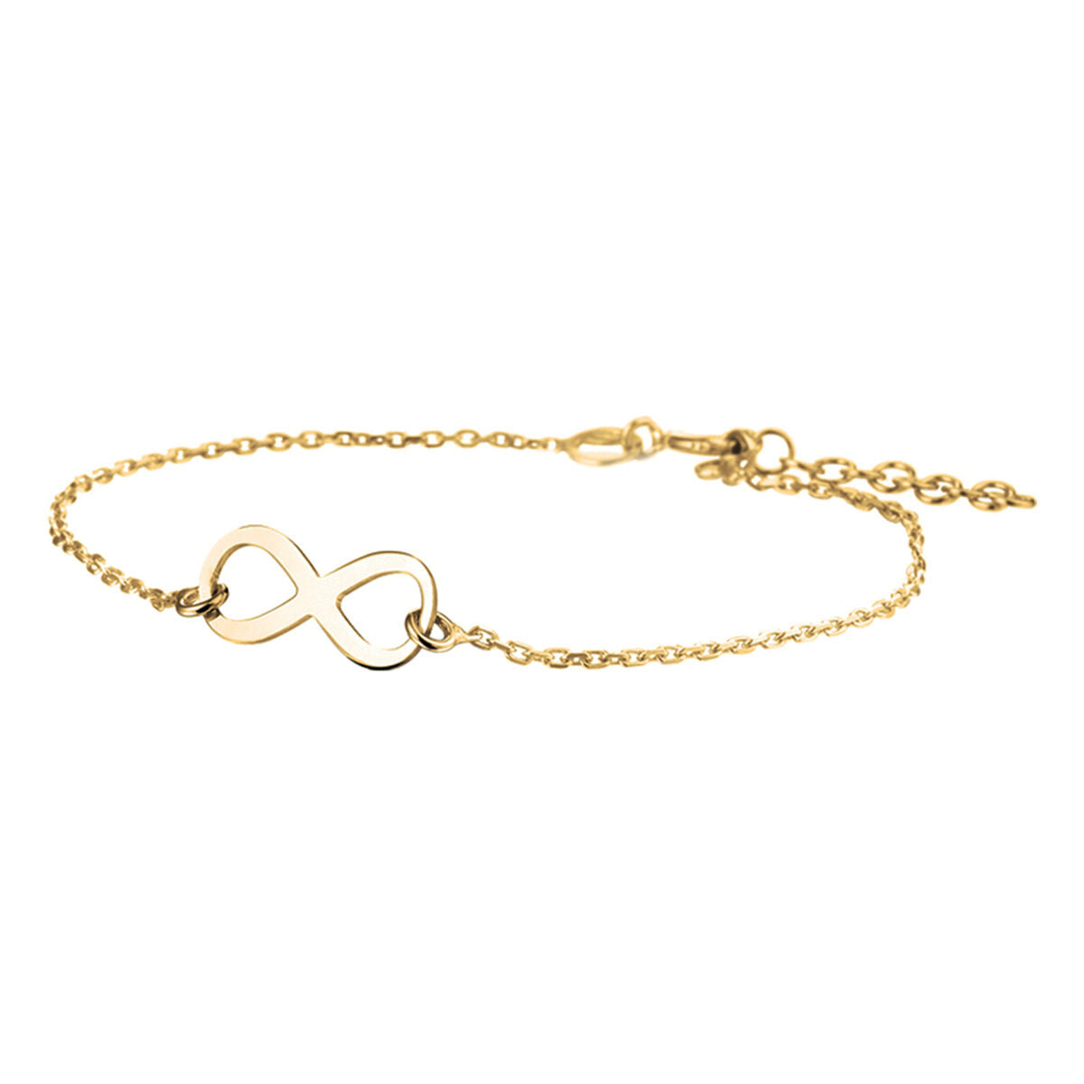 Armband van verguld zilver met een infinity-teken, lengte 17 + 2,5 cm.