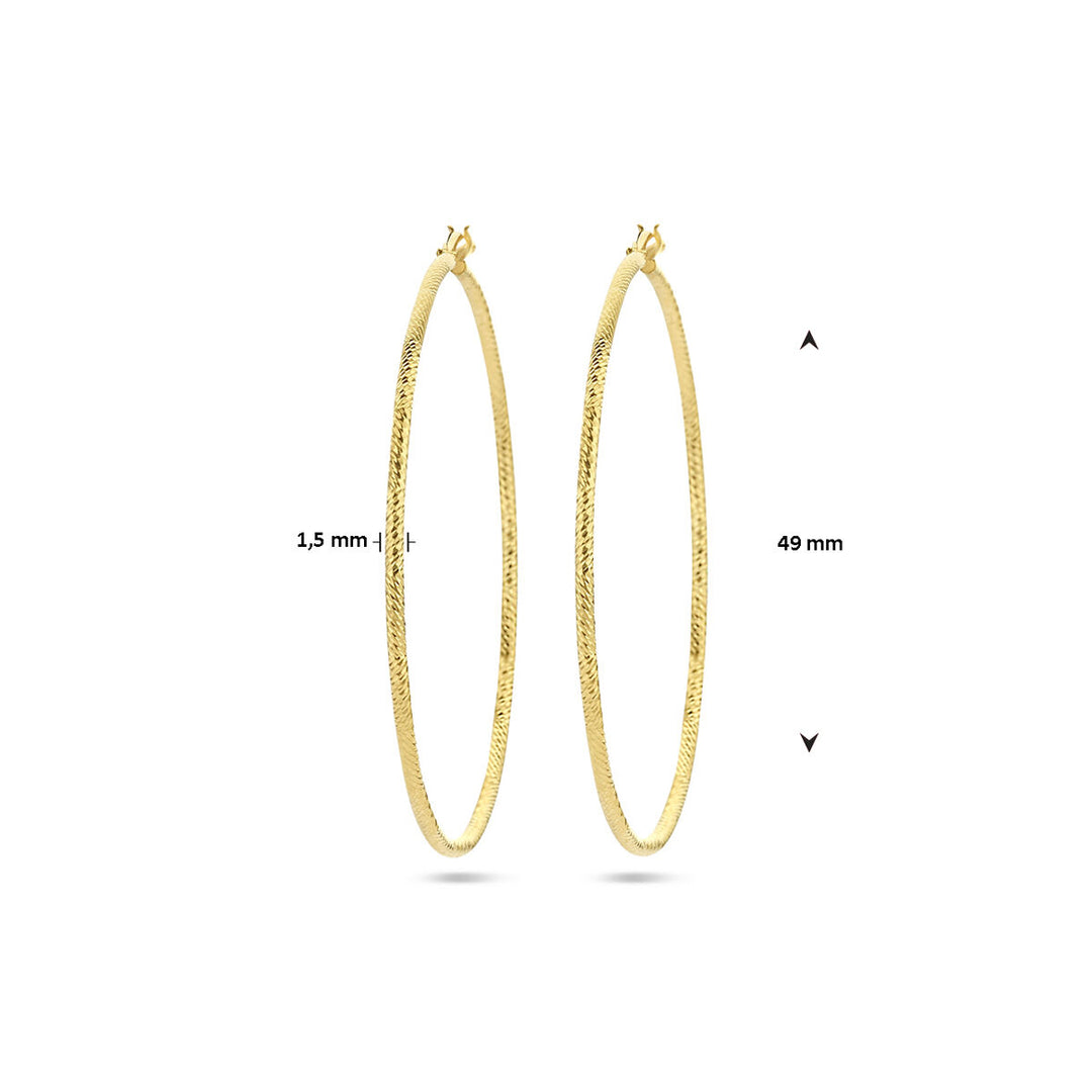 Ohrringe 1,5 mm Rundrohr diamantiert 1 Mikron Silber vergoldet (gelb)