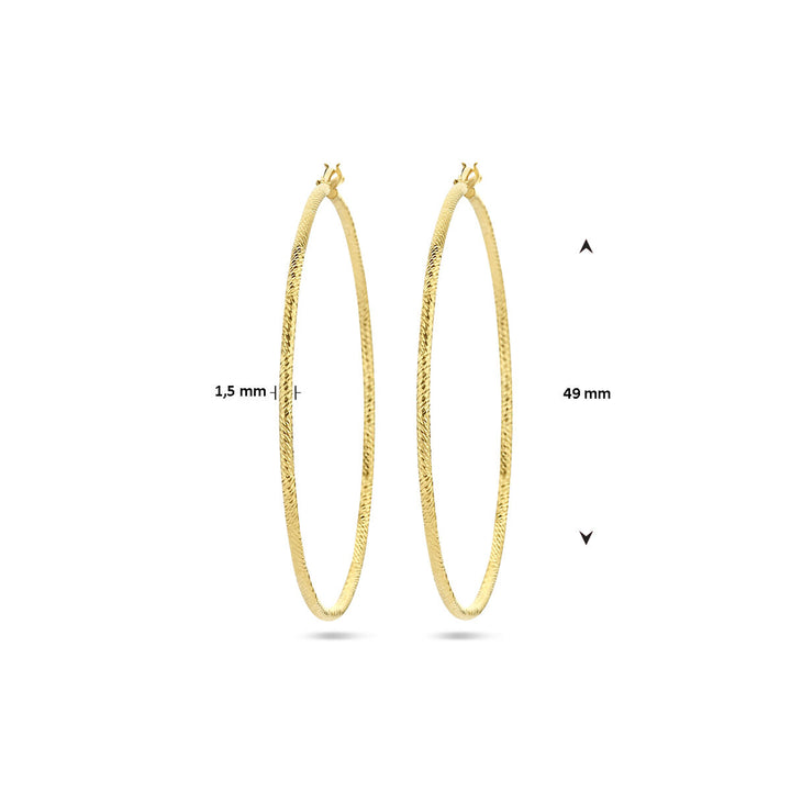 Ohrringe 1,5 mm Rundrohr diamantiert 1 Mikron Silber vergoldet (gelb)