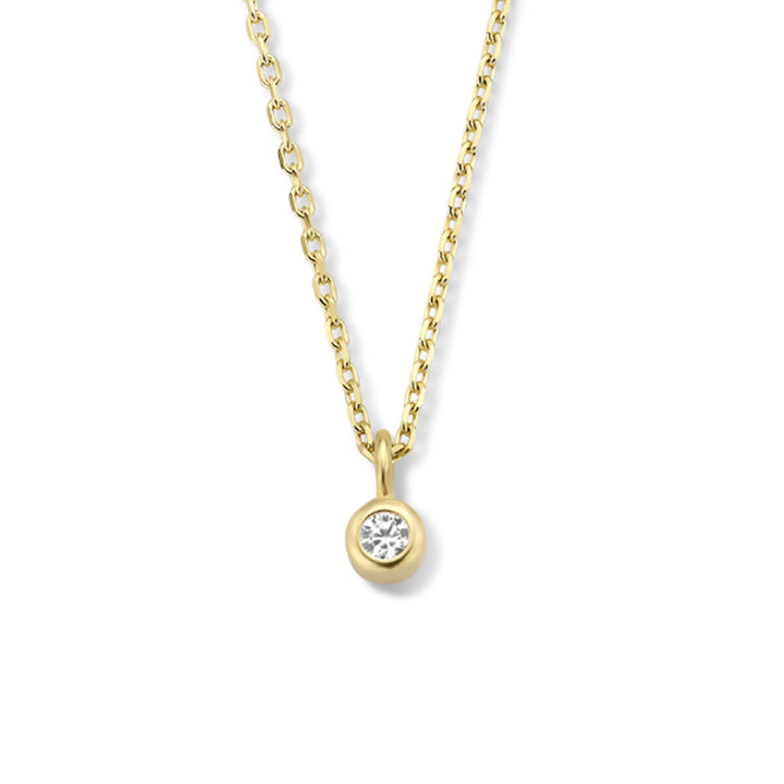 zirconia necklace 41 + 4 cm 14K yellow gold