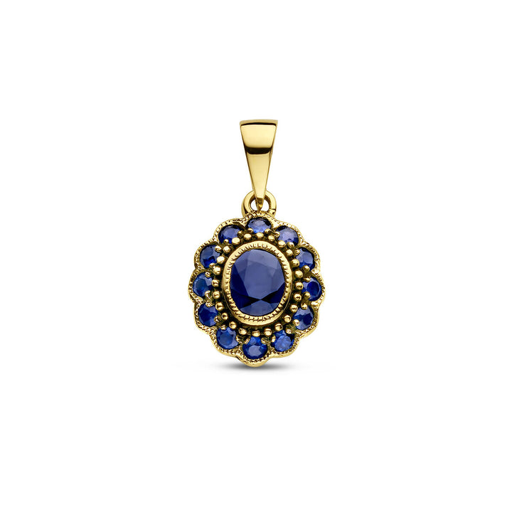 pendant sapphire 14K yellow gold