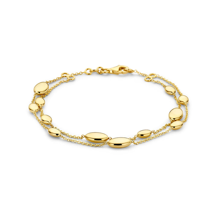 armband ovaaltjes 19 cm 14K geelgoud