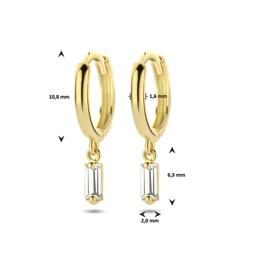 drop earrings zirconia 14K yellow gold