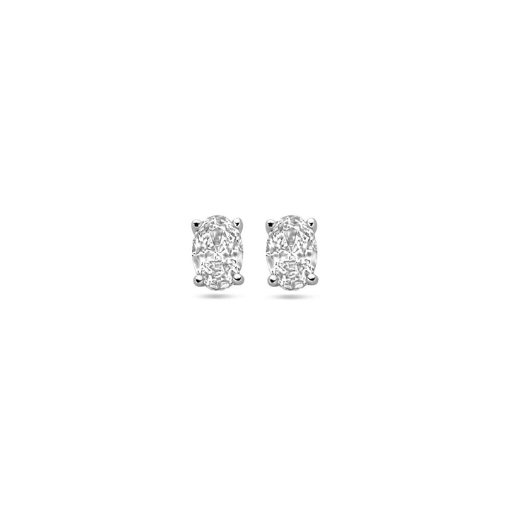 ear studs zirconia silver rhodium plated