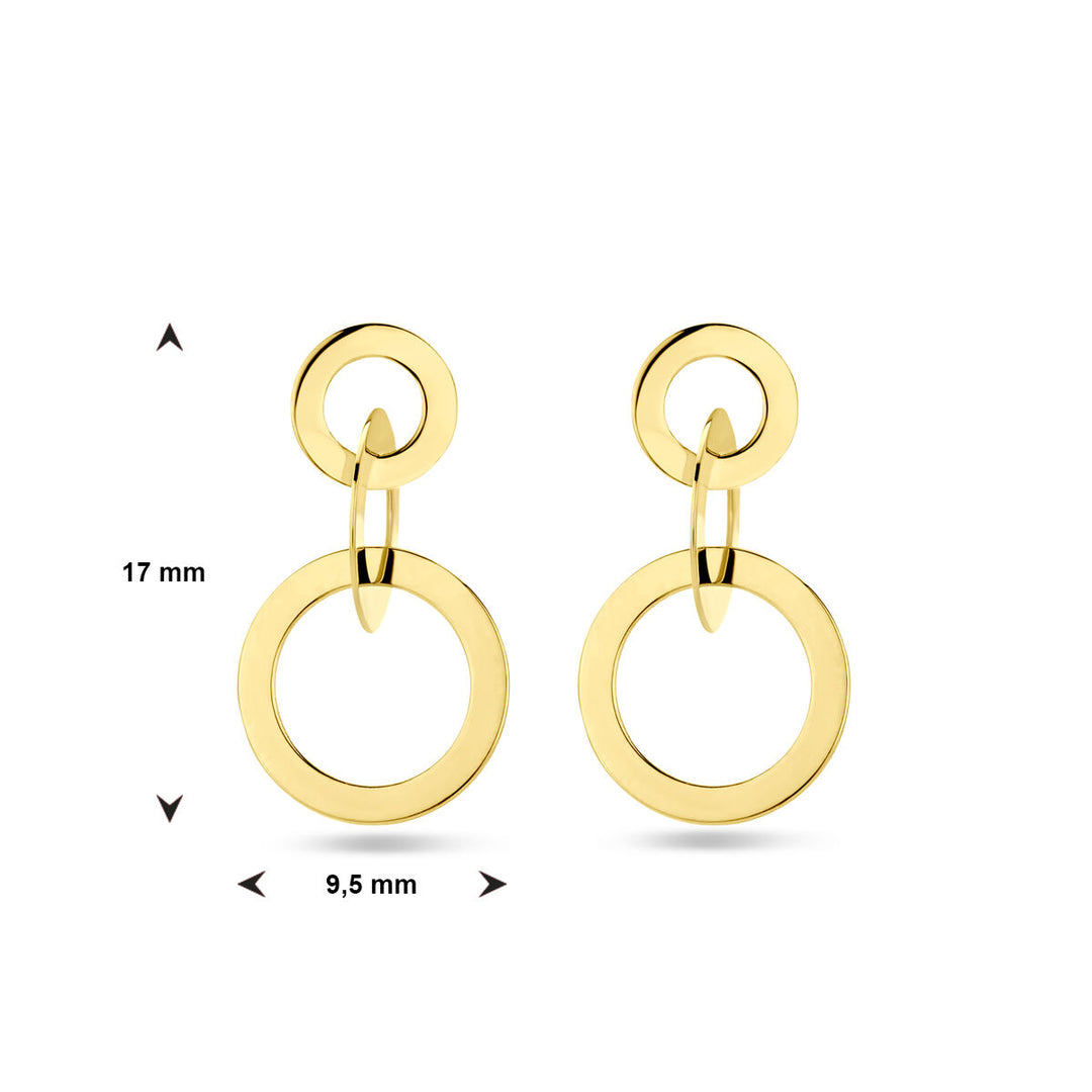 earrings circles 14K yellow gold