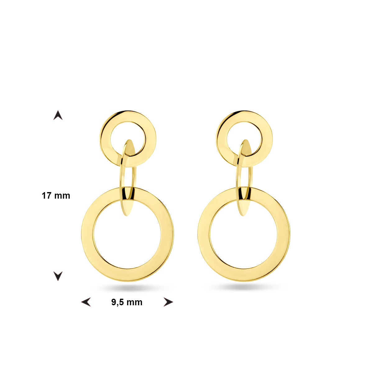 earrings circles 14K yellow gold