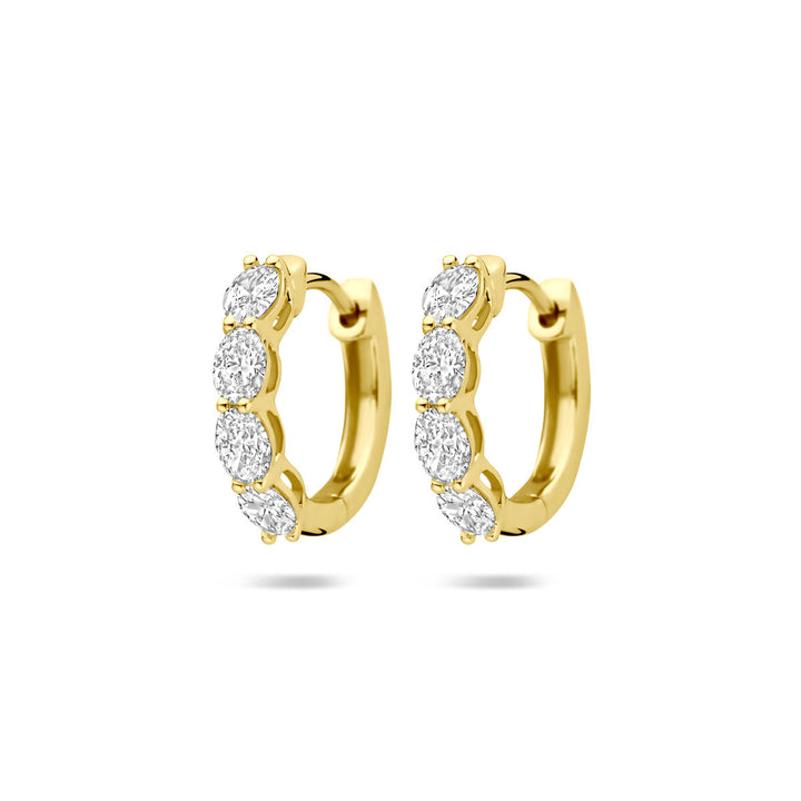 klapoorringen lab grown diamant 0.80ct (2x 0.40ct) h si 14,5 mm 14K geelgoud