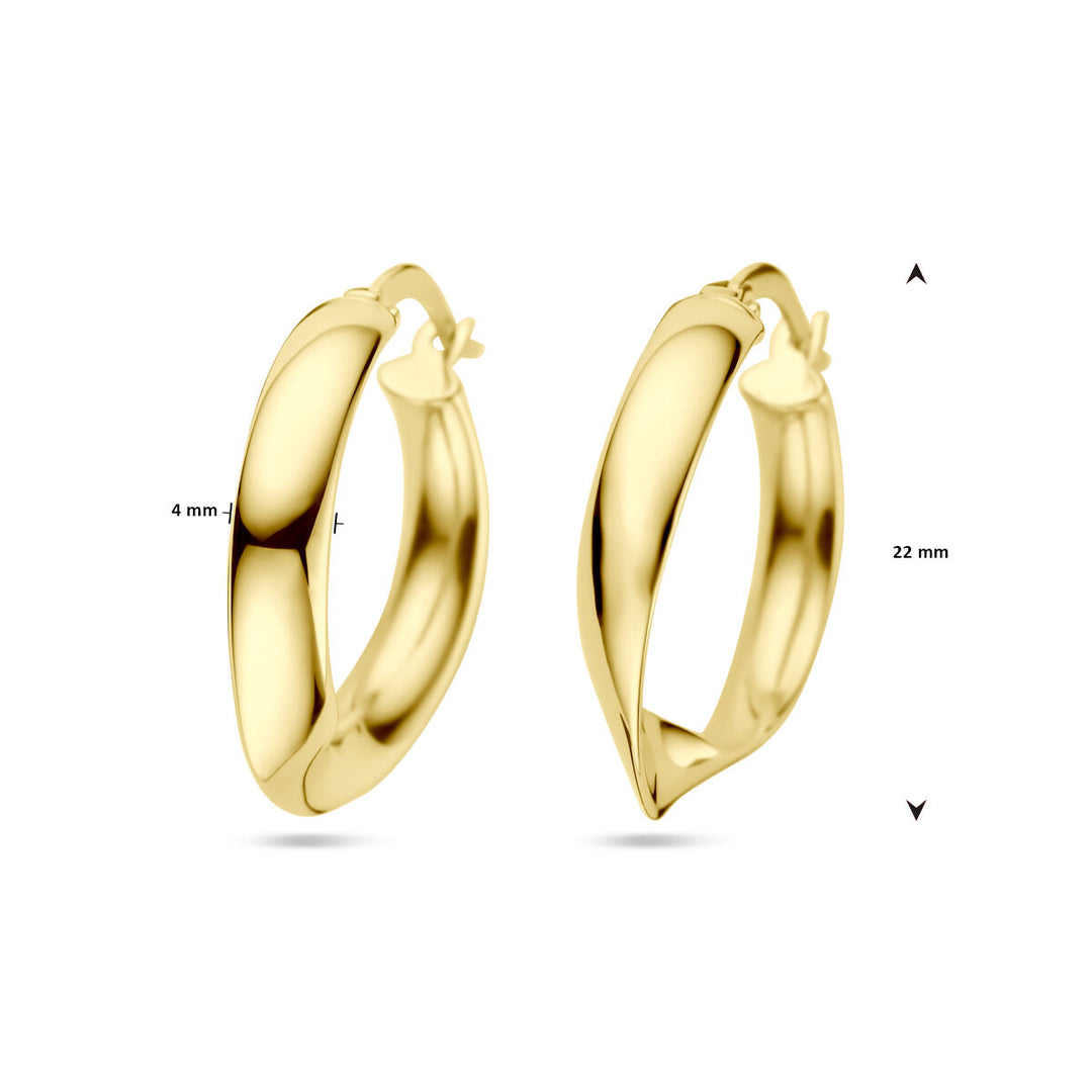 earrings twisted tube 14K yellow gold