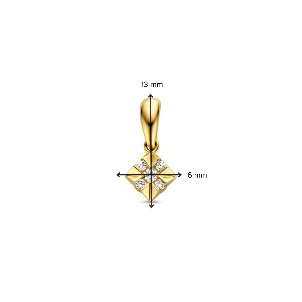 Geelgouden Hanger met Diamant – Subtiele Elegantie