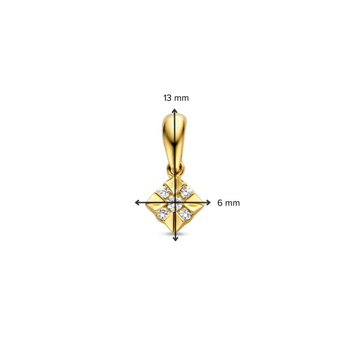 Geelgouden Hanger met Diamant – Subtiele Elegantie