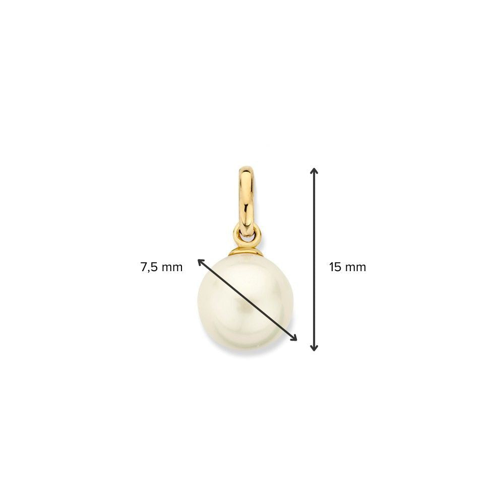 Elegante Geelgouden Hanger met Zoetwaterparel – 14 Karaat Goud