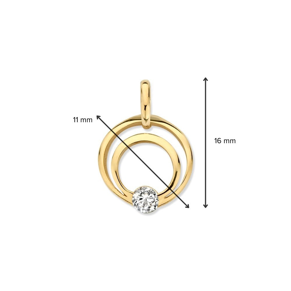 14K Geelgouden Hanger met Zirkonia – Elegante Sieraad voor Dames