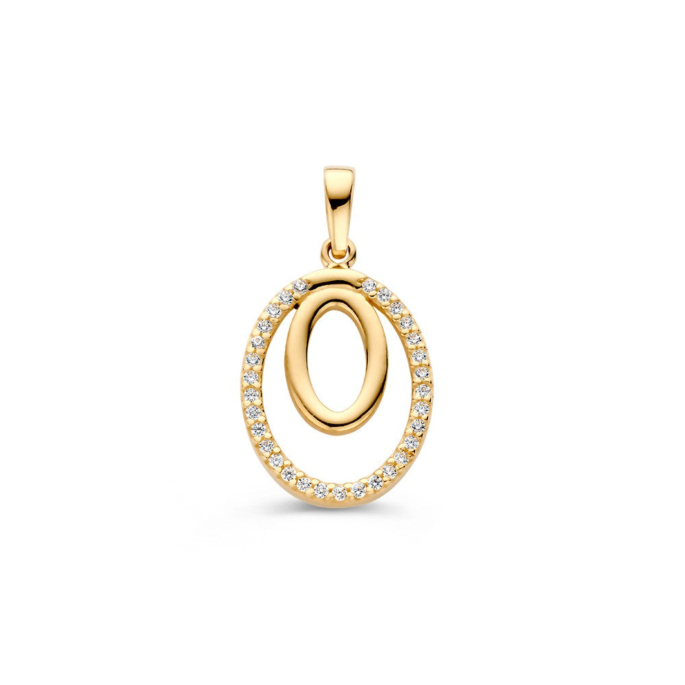 14K Geelgouden Collier met Diamant – Elegante Sieraad voor Dames