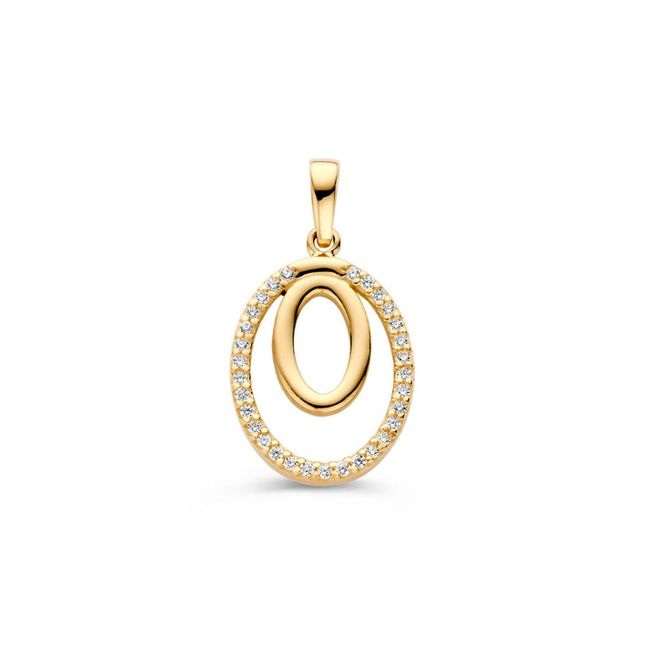 14K Geelgouden Collier met Diamant – Elegante Sieraad voor Dames