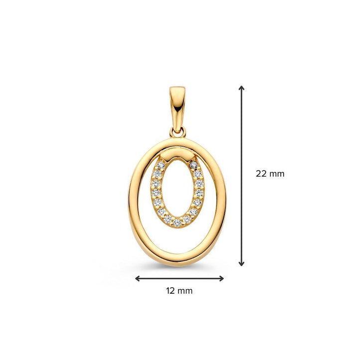 14K Geelgouden Hanger met Zirkonia – Elegante Oorbellen voor Dames