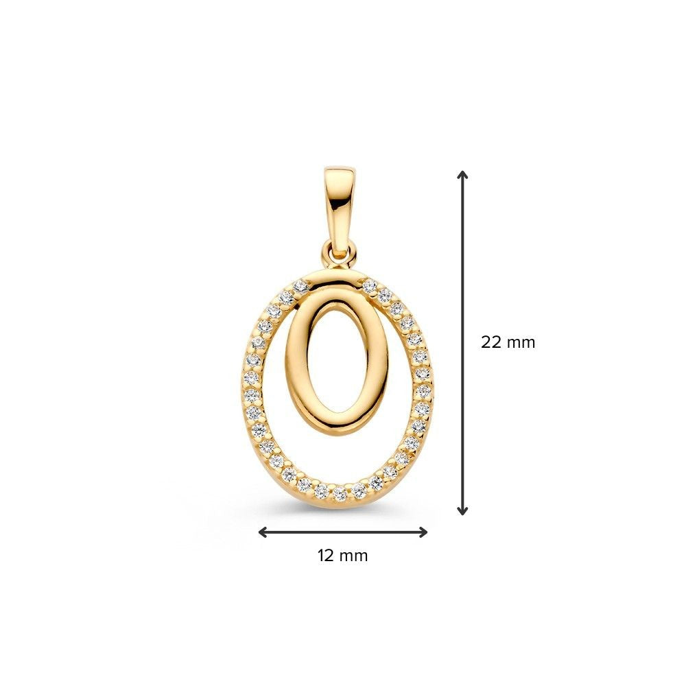 14K Geelgouden Collier met Diamant – Elegante Sieraad voor Dames