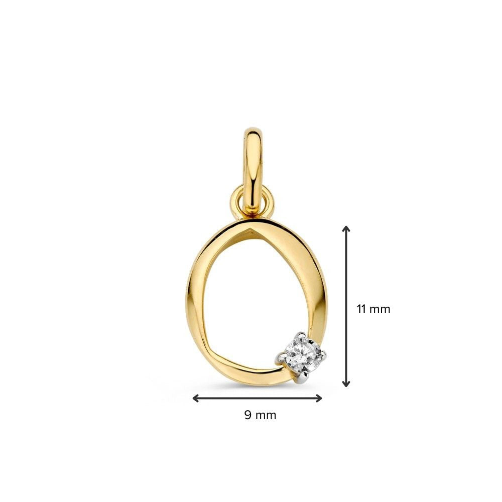 Hanger geelgoud zirkonia