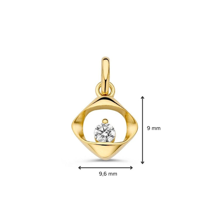 Hanger geelgoud zirkonia