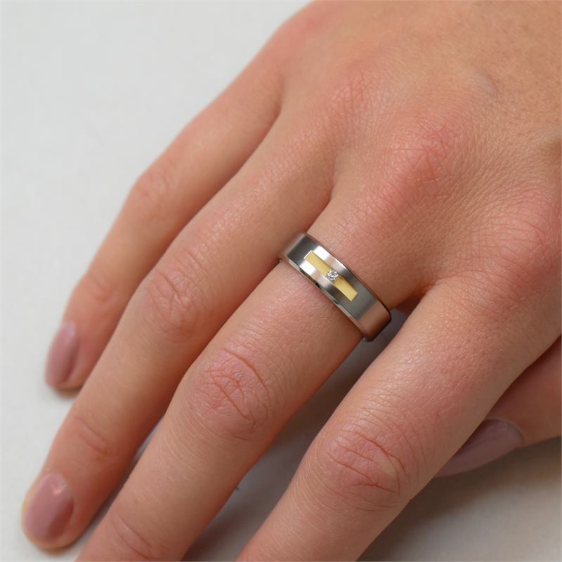 Boccia Titanium Ring Bicolor dia 1/0.03 - 0101-08