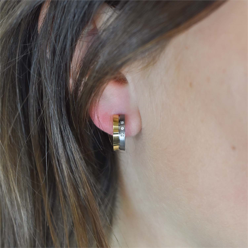 Boccia Titanium Earring Bicolor dia 6/0.03 - 0511-04