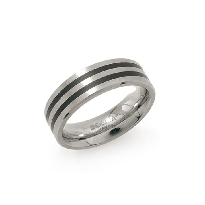 Boccia Titanium Ring black enamel 0101-17