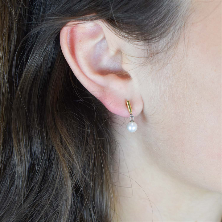 Boccia Titanium Ear Stud Bicolor pearl 05043-02