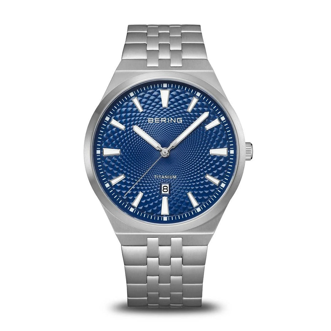 Bering horloge – Titanium, geborsteld met guilloché wijzerplaat