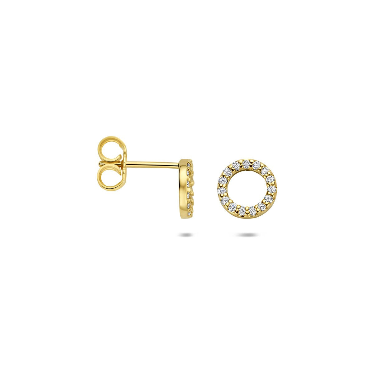 14k Geelgouden oorknoppen met lab grown diamant