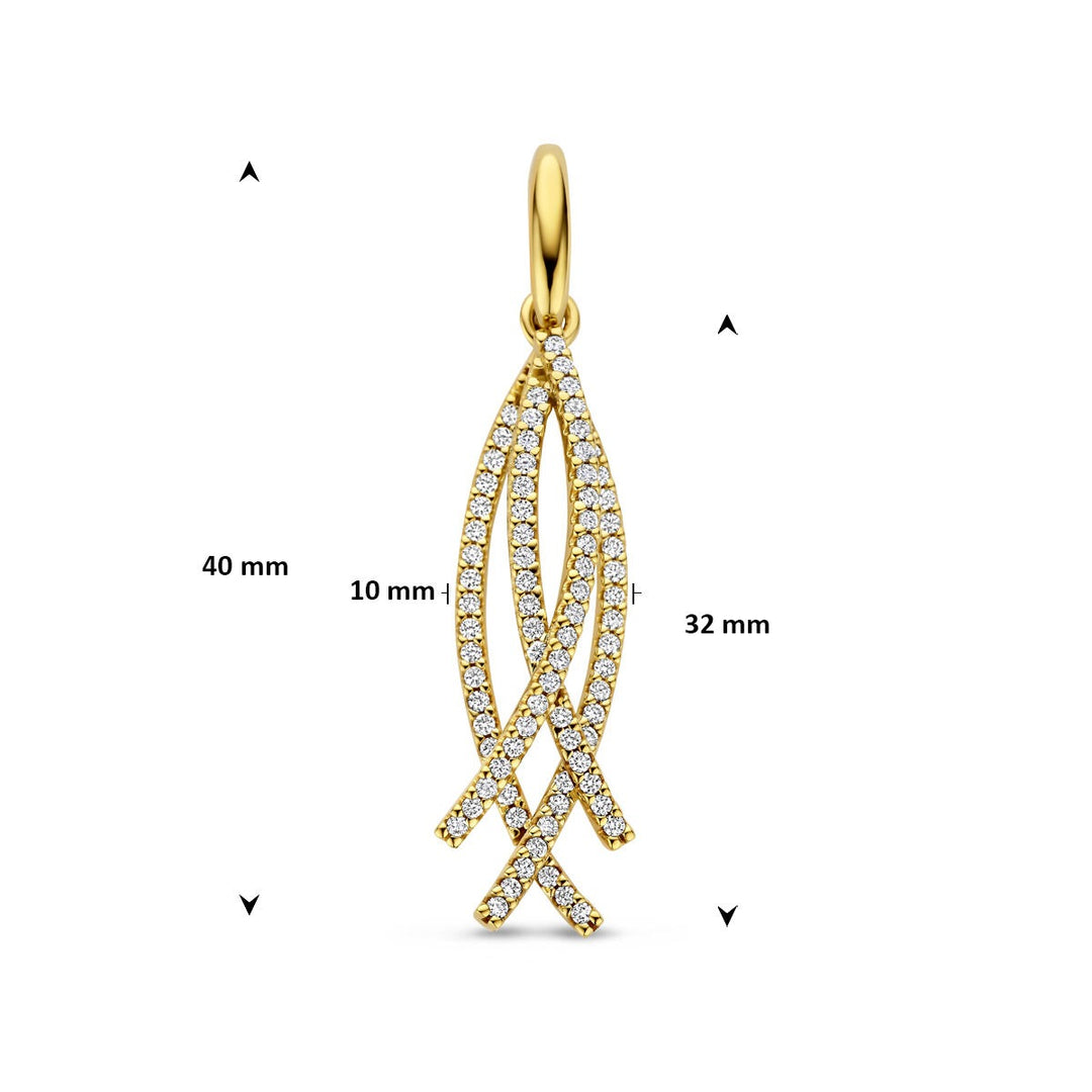 14k Geelgouden hanger met diamant