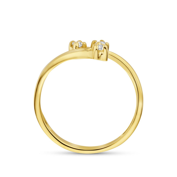 14k Geelgouden ring met lab grown diamant