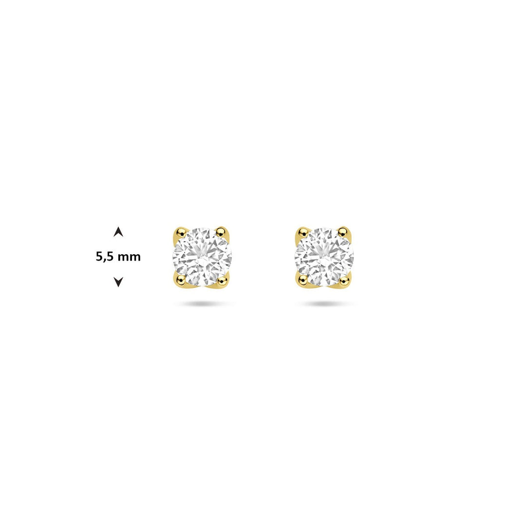14k geelgouden oorknoppen met lab grown diamant – 1.0 ct