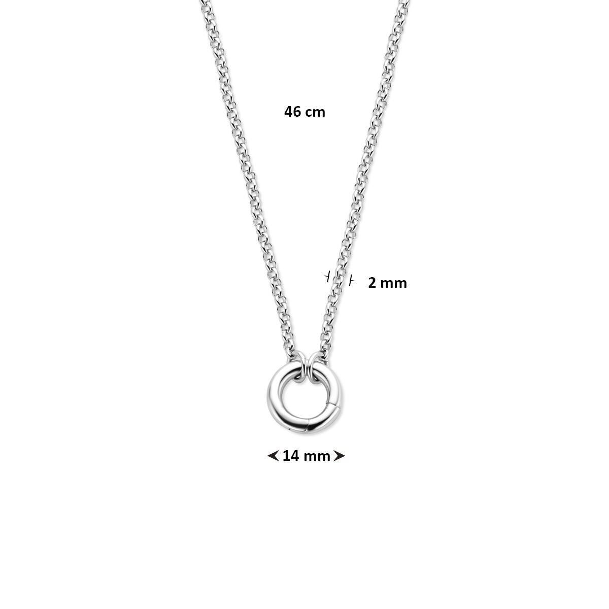 Zilveren jasseron collier met connector – gerhodineerd 925 zilver