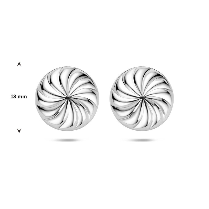 Zilveren oorknopjes knoopvorm 925 gerhodineerd
