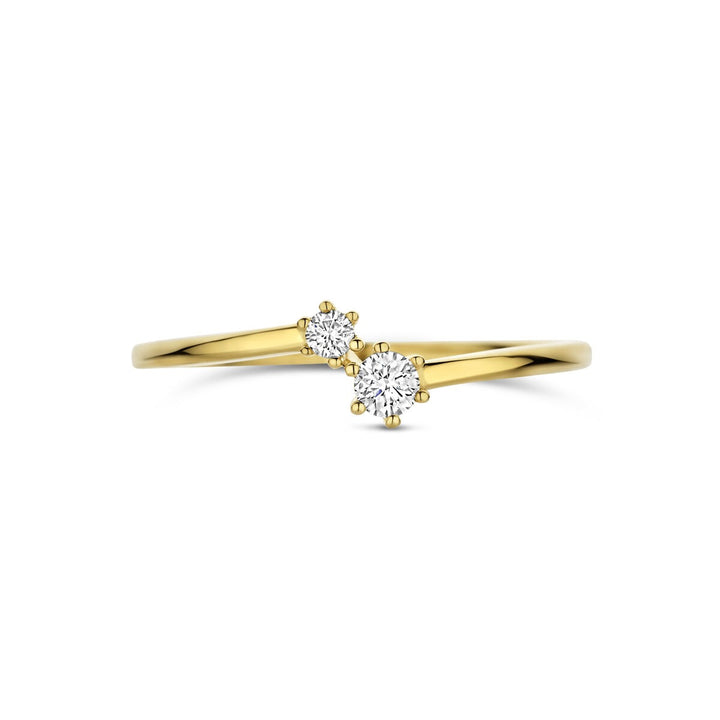 Gouden dames ring met diamant – 14k geelgoud