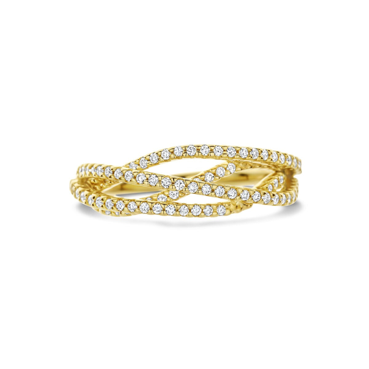 Gouden dames ring met diamant – 14k geelgoud