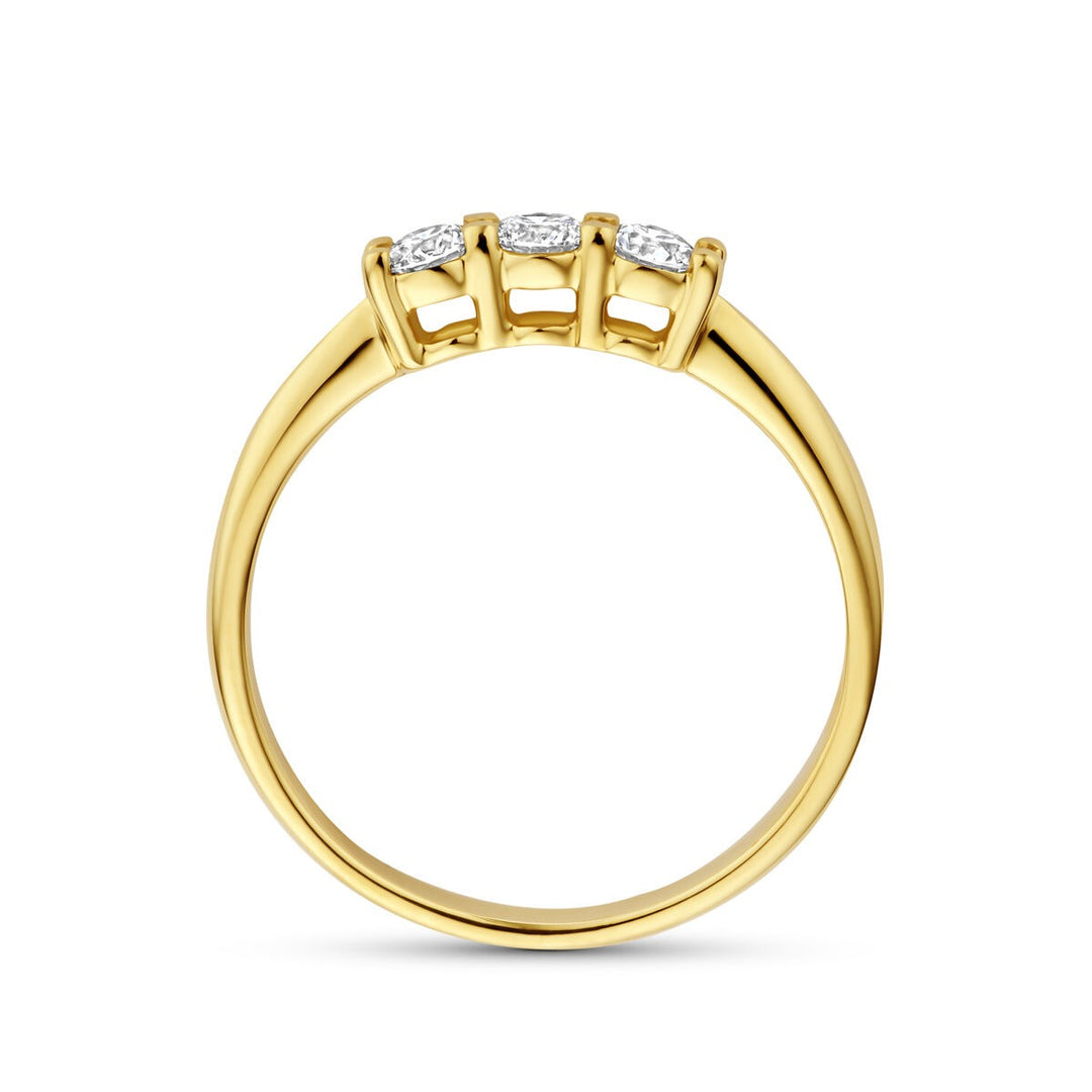 14k Geelgouden ring met lab grown diamant