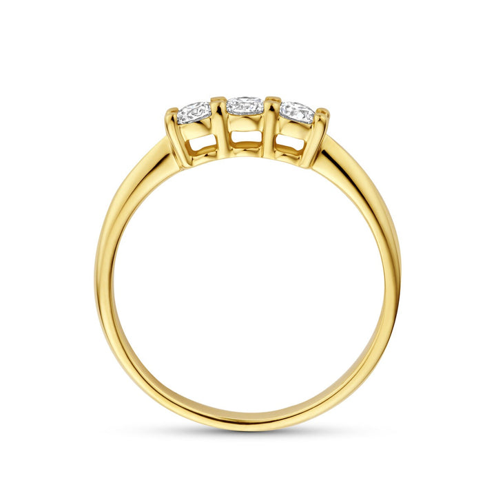 14k Geelgouden ring met lab grown diamant