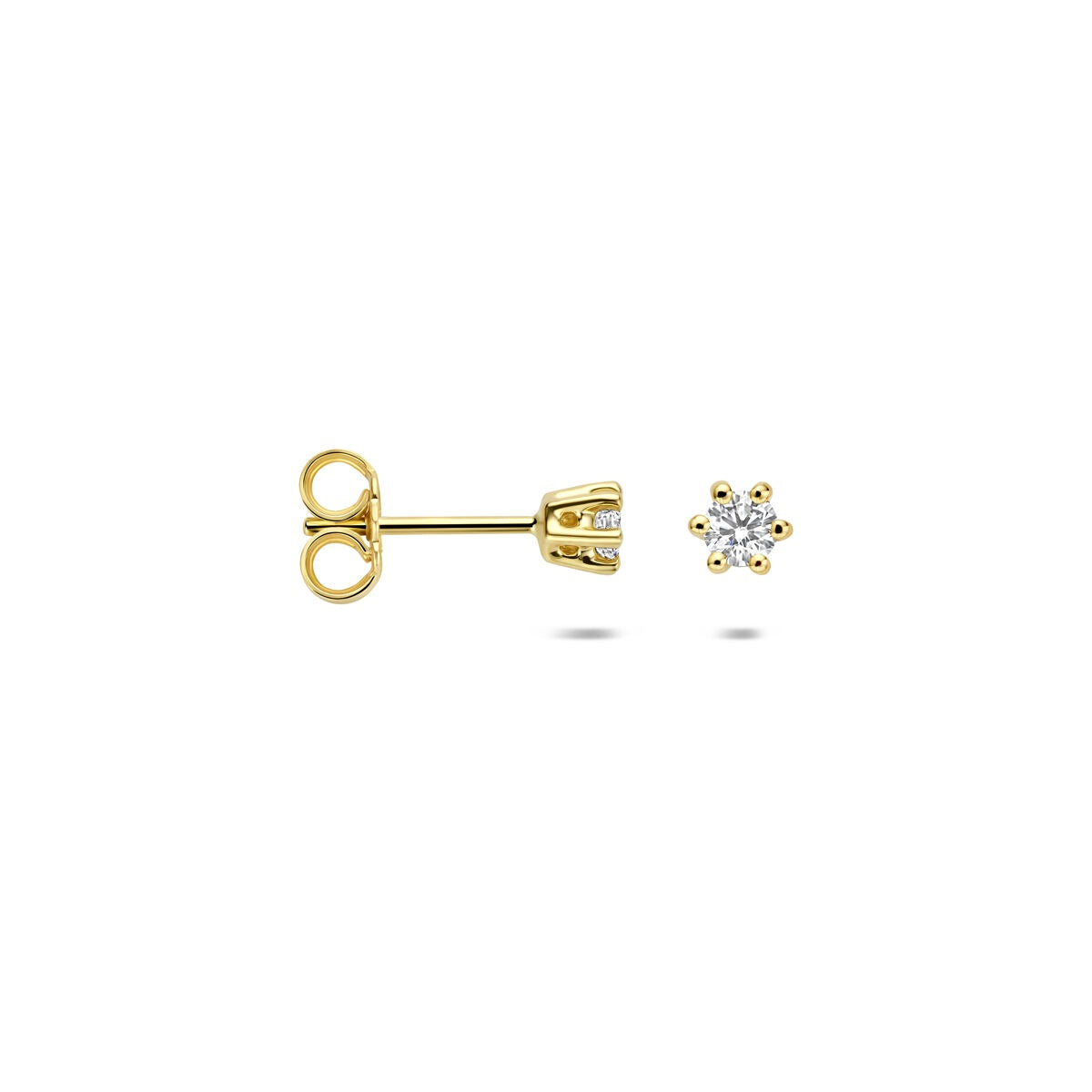 14k Geelgouden oorknoppen met lab grown diamant
