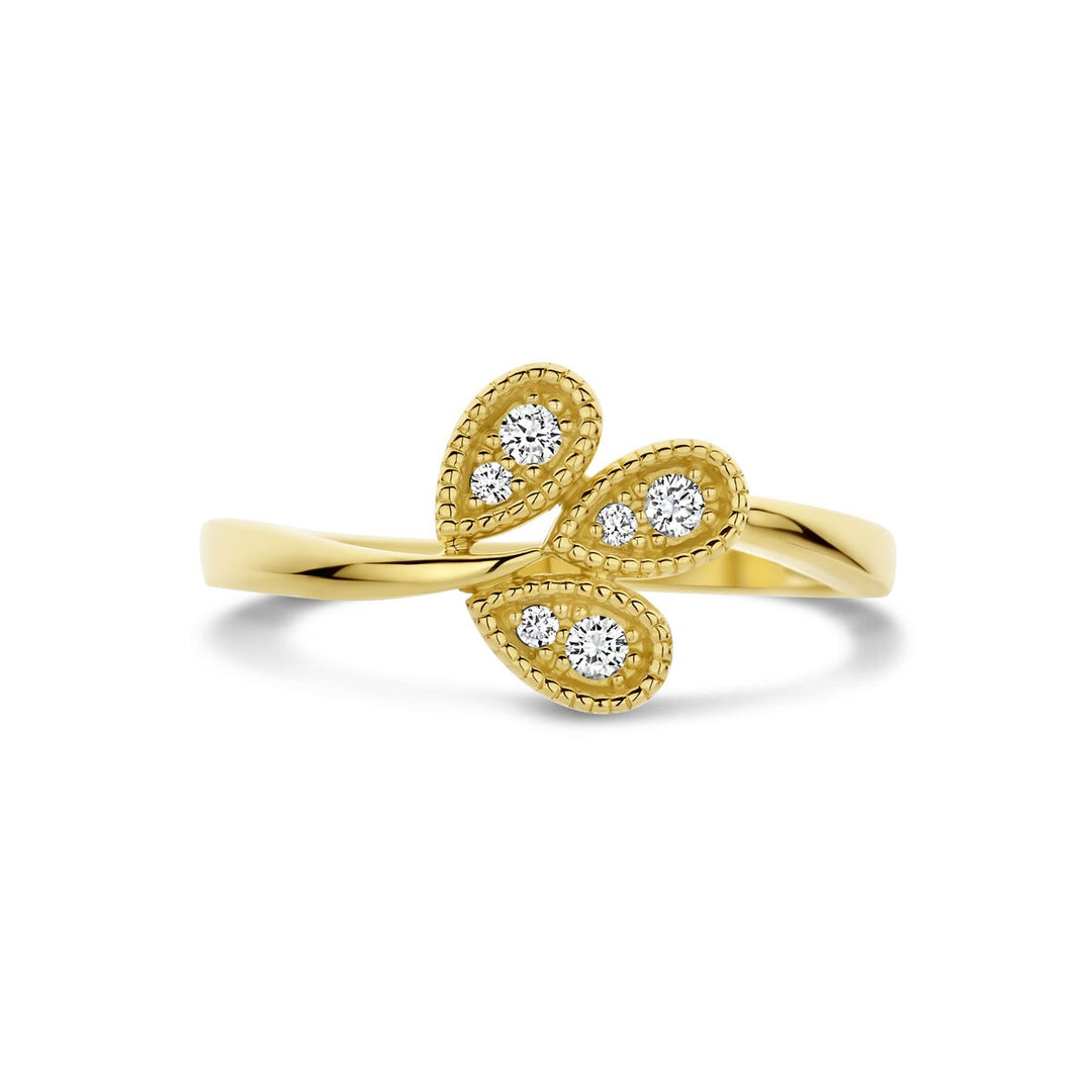 Gouden dames ring met diamant – 14k geelgoud