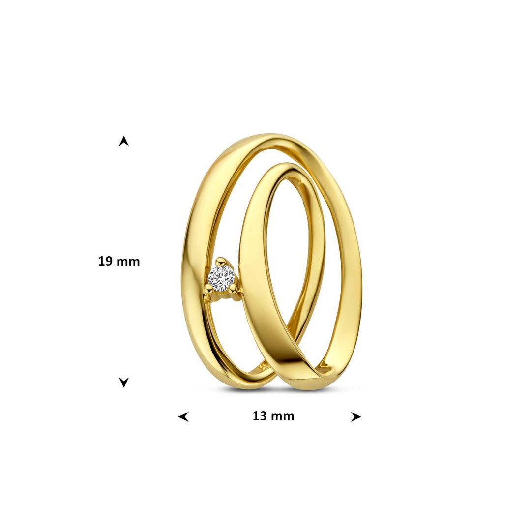 Gouden hanger met diamant – 14k geelgoud