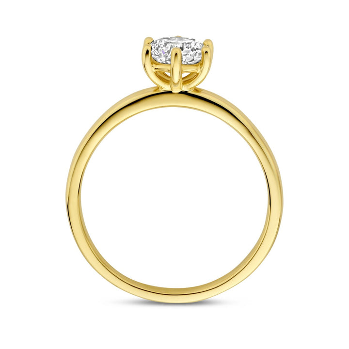 Gouden dames ring met lab grown diamant – 14k geelgoud