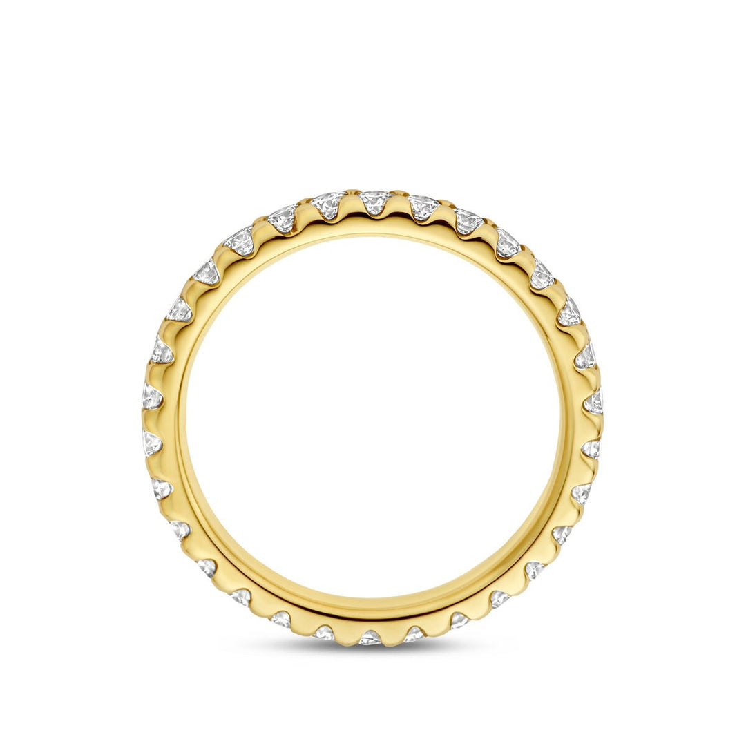 Gouden dames ring met lab grown diamant – 14k geelgoud