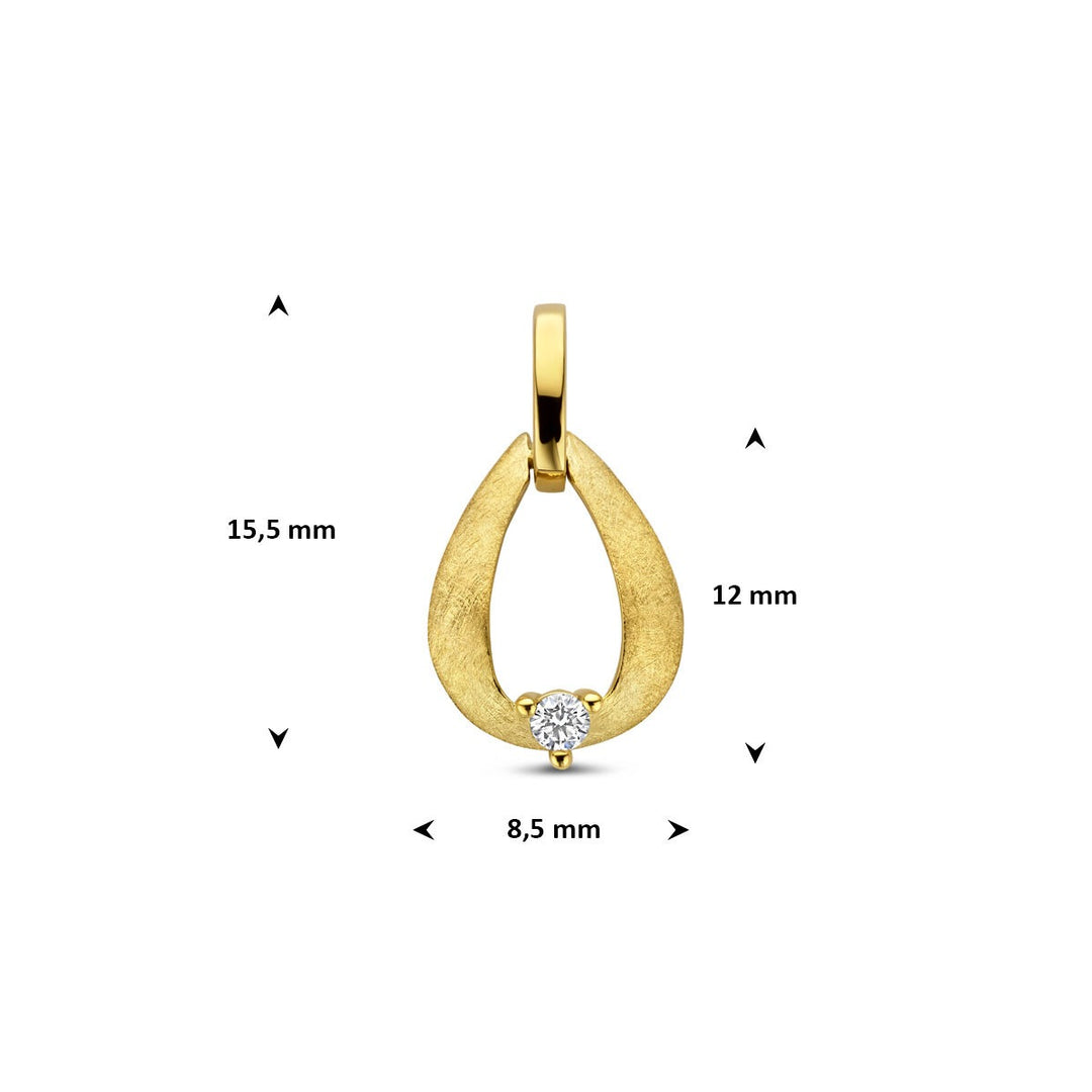 14k Geelgouden hanger met diamant