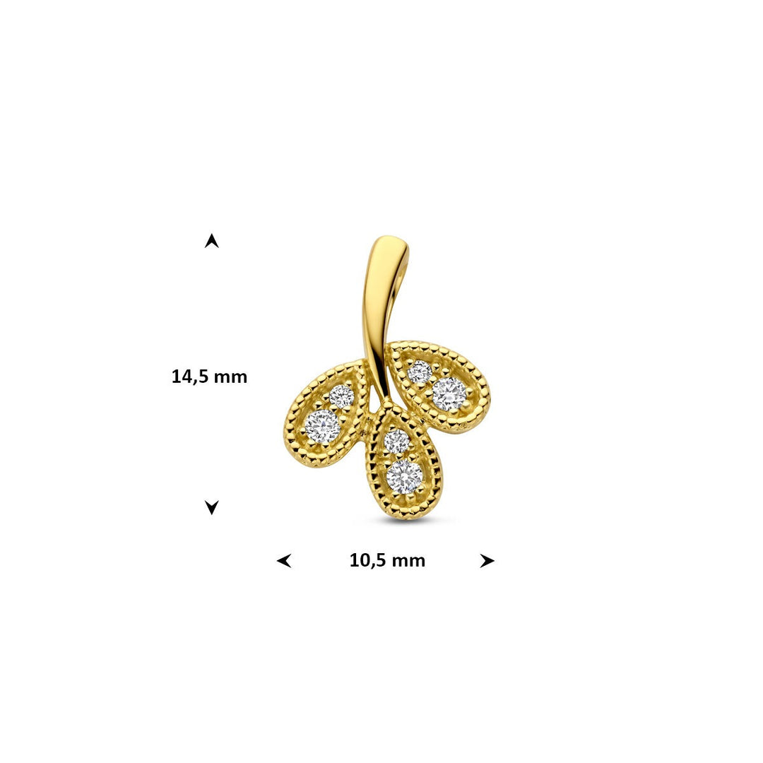 14k Geelgouden hanger met diamant