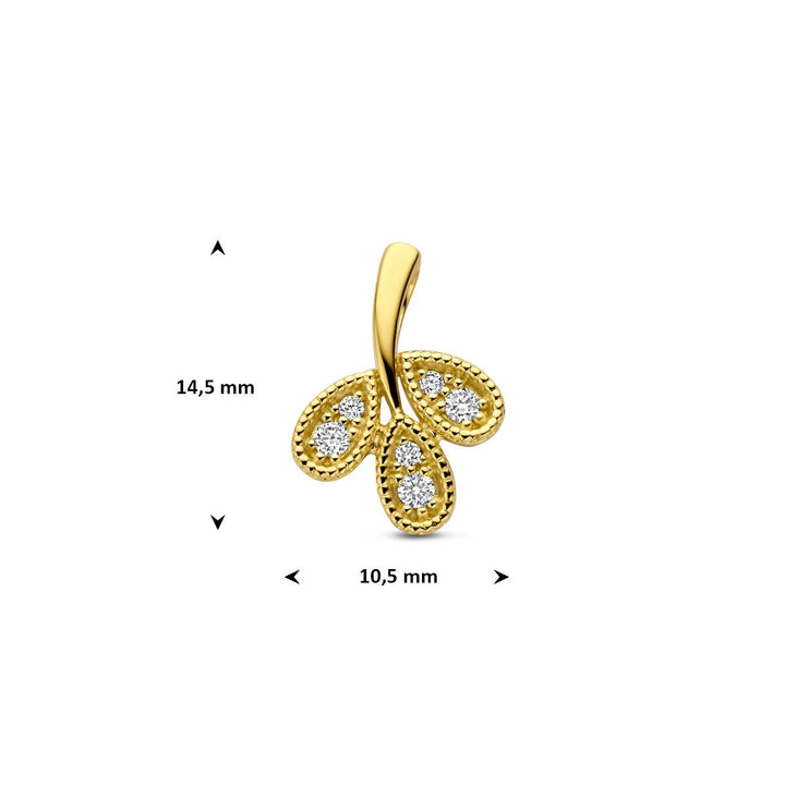 14k Geelgouden hanger met diamant