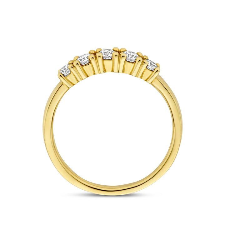 Gouden dames ring met lab grown diamant – 14k geelgoud