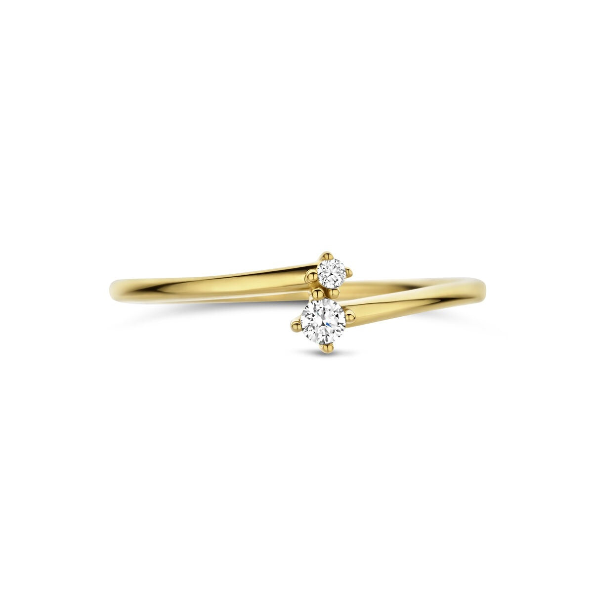 Gouden dames ring met diamant – 14k geelgoud