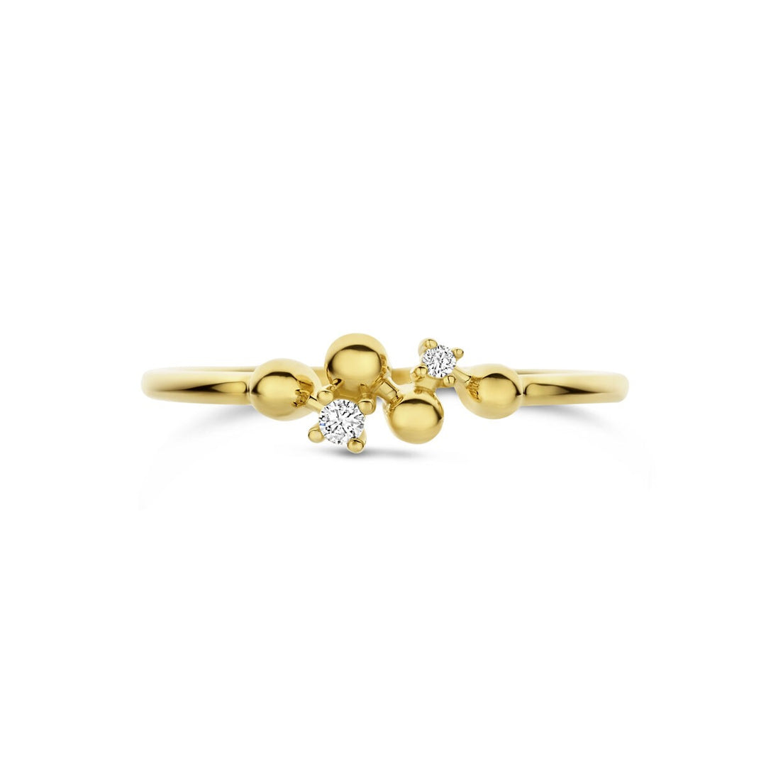 Gouden dames ring met diamant – 14k geelgoud