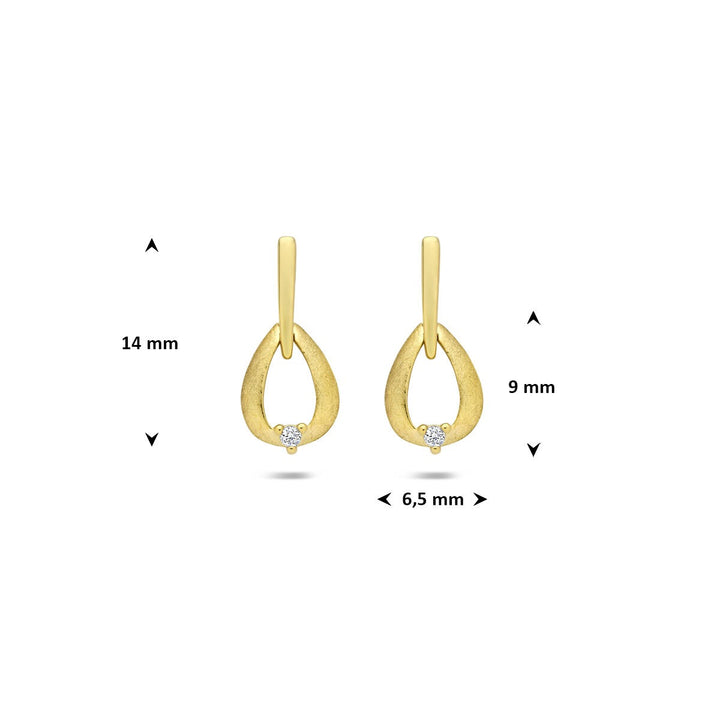 14k Geelgouden oorhangers met diamant